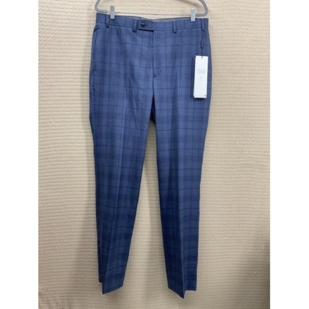 NWT Calvin Klein Slim-Fit Plaid Stretch Dress Tapered‎ Pants Men 36x34 Indonesia